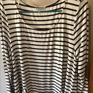 Black/white stripe swing dress